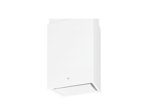 Biały okap wyspowy marki Ciarko Design.